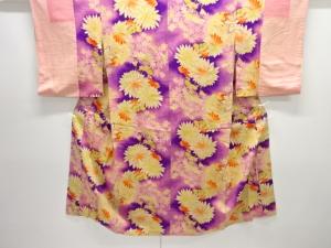 アンティーク　雪輪に菊模様長襦袢